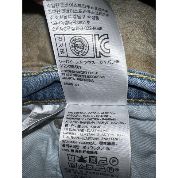 Levi’s 502 Jeans Mens W34 x L30 Blue Light Wash Red Tab Straight Leg Stretch - Picture 10 of 16